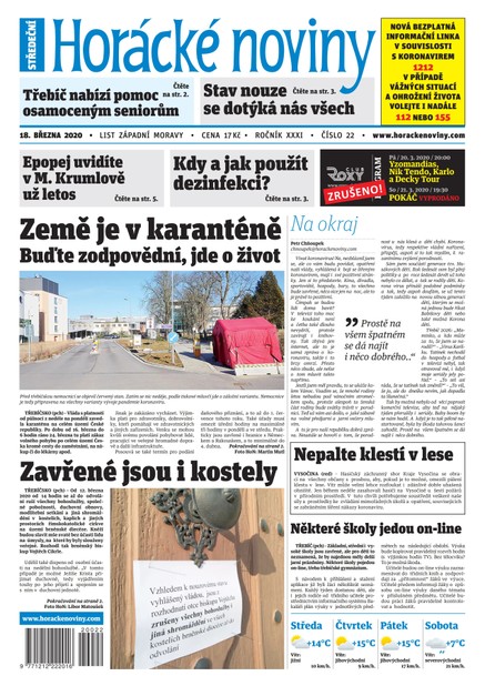 Horácké Noviny Středa 18.3.2020 č. 022