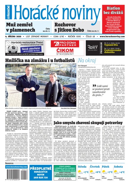 Horácké Noviny Středa 4.3.2020 č. 018