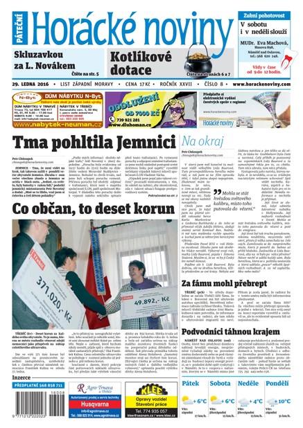 Horácké Noviny Pátek 29.1.2016 č. 008