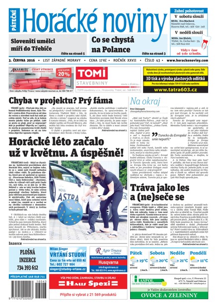Horácké Noviny Pátek 3.6.2016 č.043