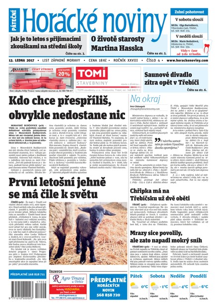 Horácké Noviny Pátek 13.1.2016 č. 004