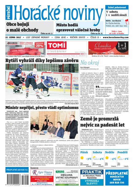 Horácké Noviny Pátek 27.1.2017 č. 008