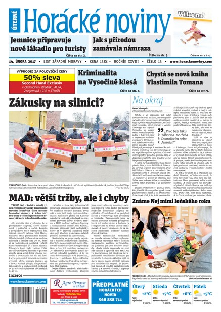Horácké Noviny Úterý 14.2.2017 č.013