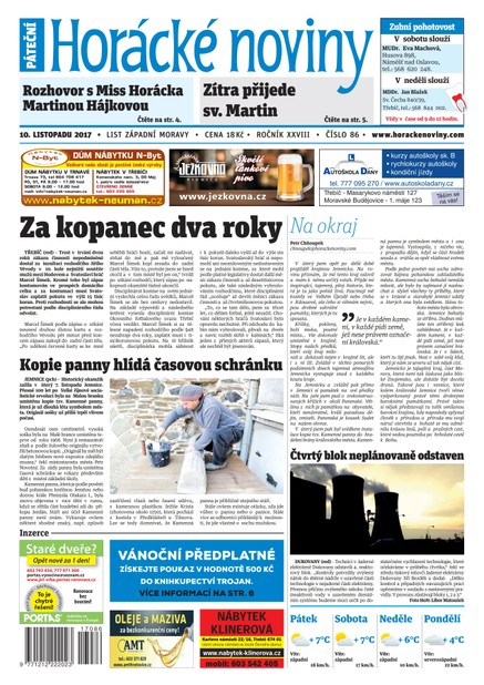 Horácké Noviny Pátek 10.11.2017 č. 086