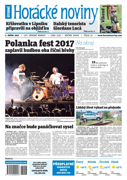 Horácké Noviny Úterý 1.8.2017 č. 057