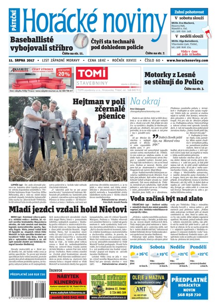 Horácké Noviny Pátek 11.8.2017 č. 060