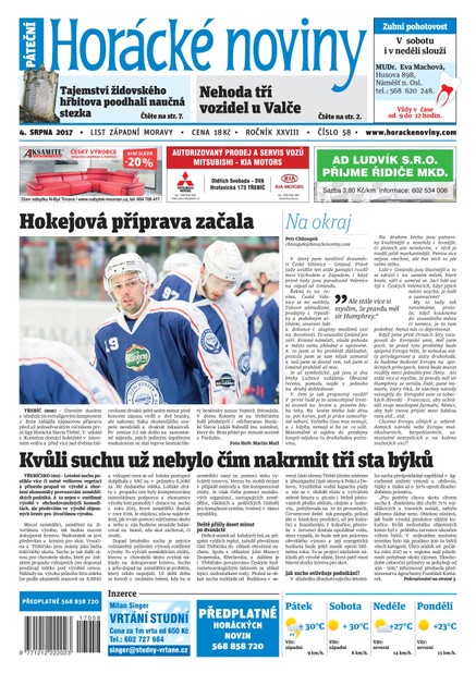 Horácké Noviny Pátek 4.8.2017 č. 058