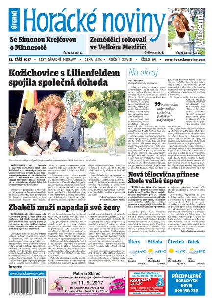 Horácké Noviny Úterý 12.9.2017 č. 069