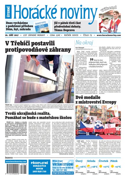 Horácké Noviny Úterý 26.9.2017 č. 073