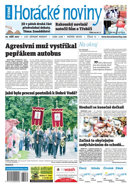 Horácké Noviny Úterý 19.9.2017 č. 071