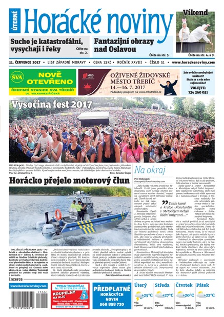 Horácké Noviny Úterý 11.7.2017 č. 051