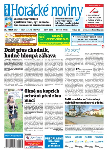 Horácké Noviny Pátek 28.4.2017 č. 033