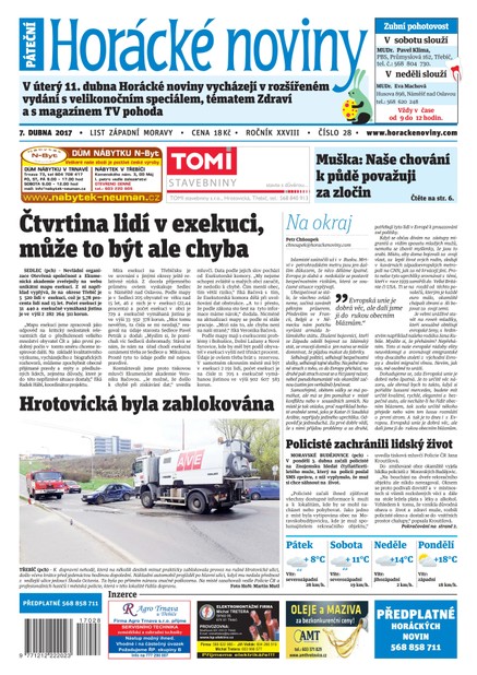 Horácké Noviny Pátek 7.4.2017 č. 028