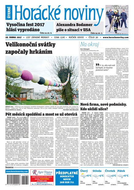 Horácké Noviny Úterý 18.4.2017 č. 030