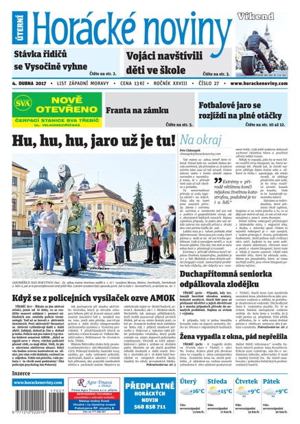 Horácké Noviny Úterý 4.4.2017 č. 027
