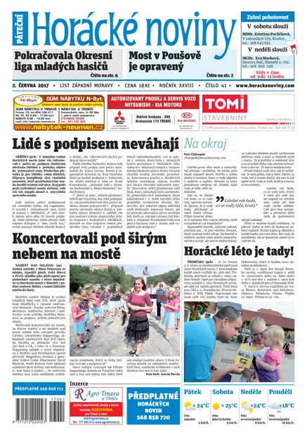 Horácké Noviny Pátek 2.6.2017 č. 041
