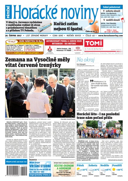 Horácké Noviny Pátek 30.6.2017 č. 049