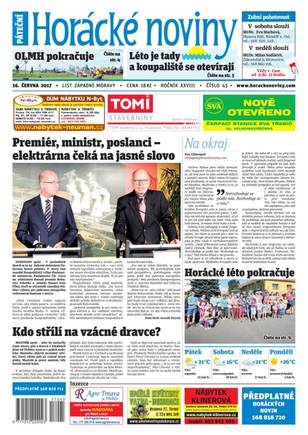 Horácké Noviny Pátek 16.6.2017 č. 045