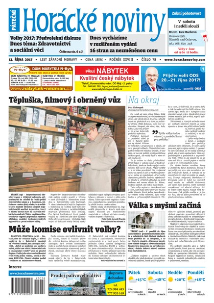Horácké Noviny Pátek 13.10.2017 č. 078
