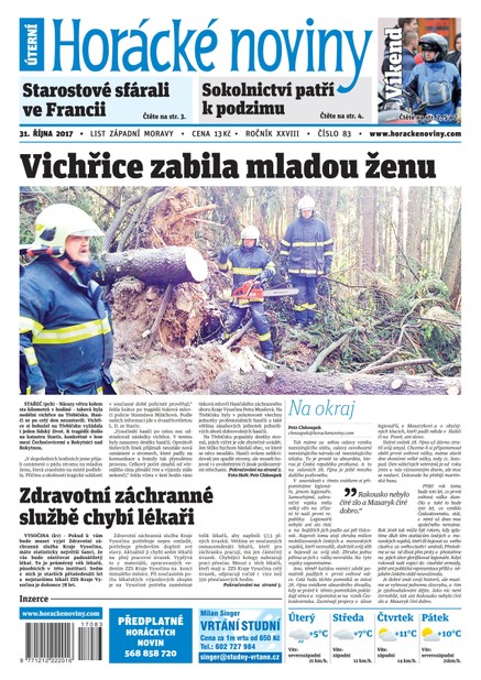 Horácké Noviny Úterý 31.10.2017 č. 083