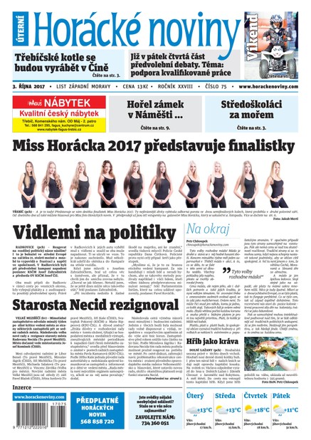Horácké Noviny Úterý 3.10.2017 č. 075