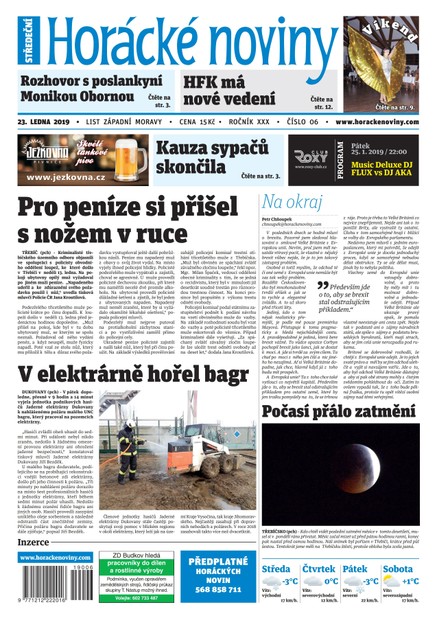 Horácké Noviny Středa 23.1.2019 č. 006