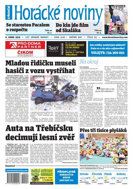 Horácké Noviny Středa 9.1.2018 č. 002
