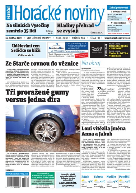 Horácké Noviny Pátek 11.1.2019 č. 003