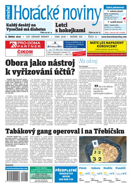 Horácké Noviny Pátek 8.2.2019 č. 011