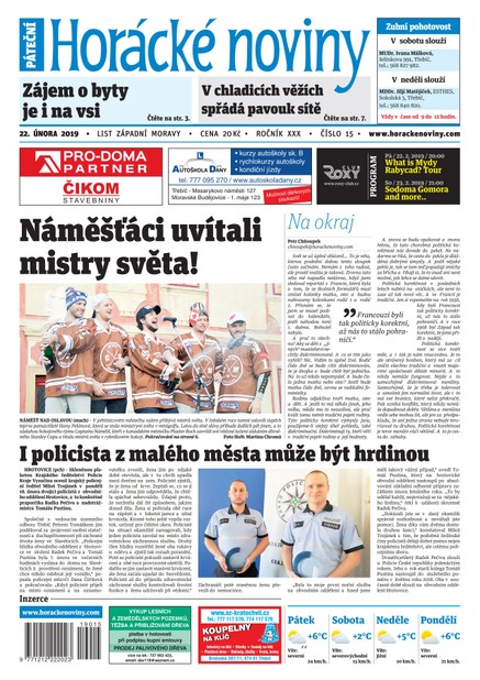 Horácké Noviny Pátek 22.2.2019 č.015