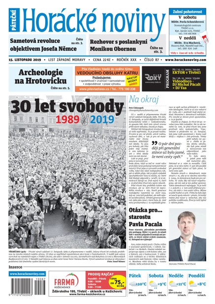 Horácké Noviny Pátek 15.11.2019 č. 087