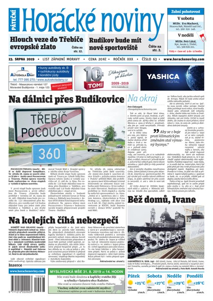 Horácké Noviny Pátek 23.8.2019 č. 063
