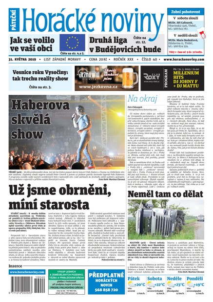 Horácké Noviny Pátek 31.5.2019 č. 040
