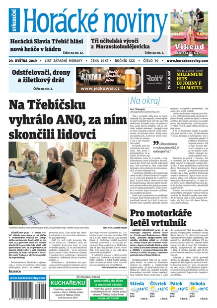 Horácké Noviny Středa 29.5.2019 č. 039