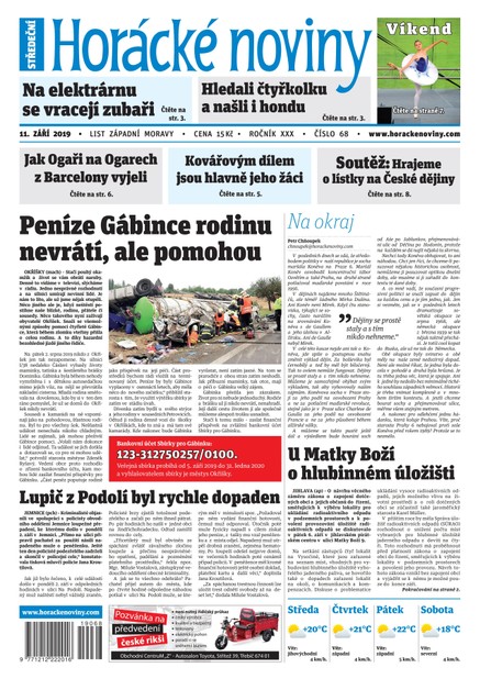 Horácké Noviny Středa 11.9.2019 č. 068