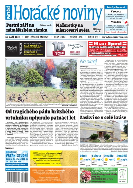 Horácké Noviny Pátek 13.9.2019 č. 068