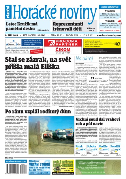 Horácké Noviny Pátek 6.9.2019 č. 067
