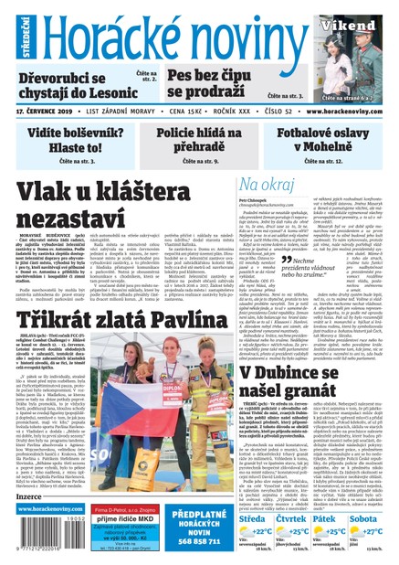 Horácké Noviny Středa 17.7.2019 č.052