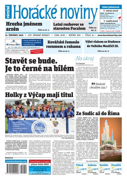 Horácké Noviny Pátek 12.7.2019 č.051