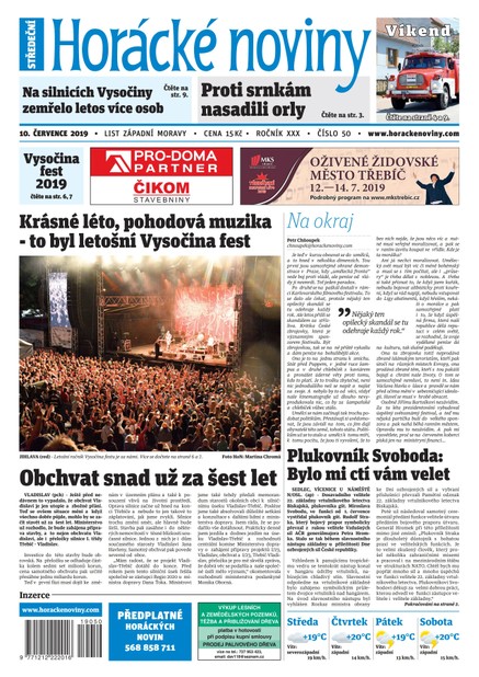Horácké Noviny Středa 10.7.2019 č. 050