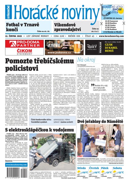 Horácké Noviny Středa 12.6.2019 č. 043