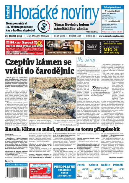 Horácké Noviny Pátek 29.3.2019 č. 025