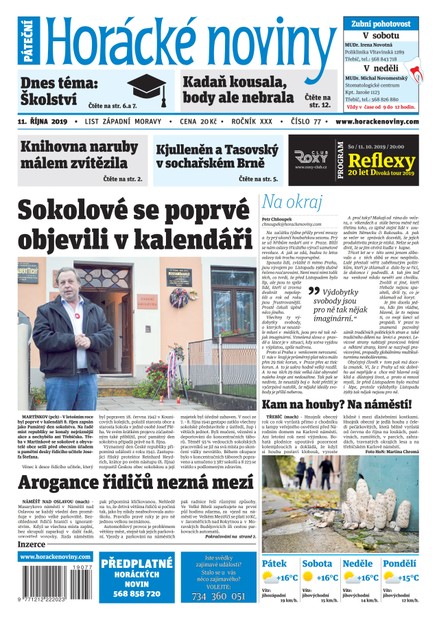 Horácké Noviny Pátek 11.10.2019 č. 077