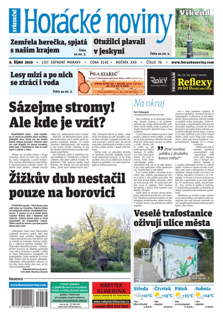 Horácké Noviny Středa 9.10.2019 č. 076