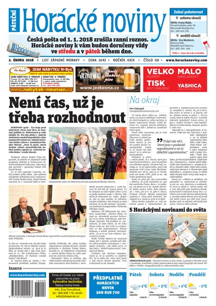 Horácké Noviny Pátek 2.2.2018 č. 009