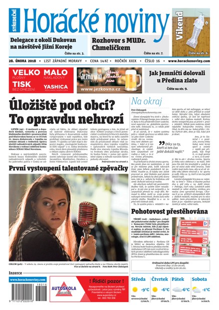 Horácké Noviny Středa 28.2.2018 č. 016