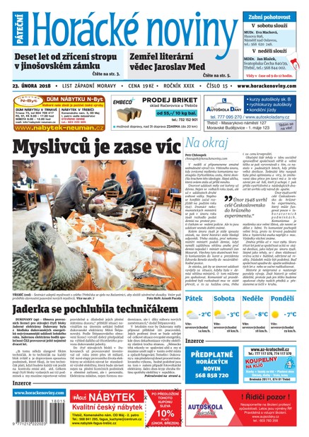 Horácké Noviny Pátek 23.2.2018 č. 015