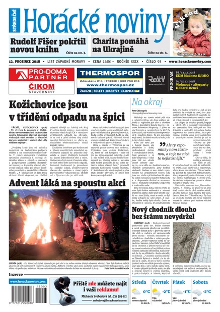 Horácké Noviny Středa 12.12.2018 č. 093