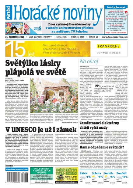 Horácké Noviny Pátek 21.12.2018 č. 096