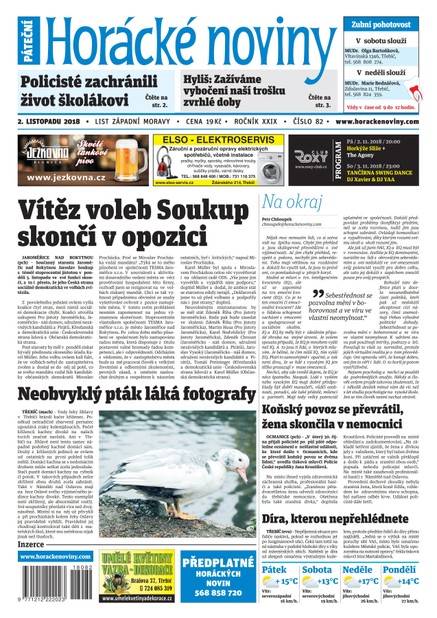 Horácké Noviny Pátek 2.11.2018 č. 082